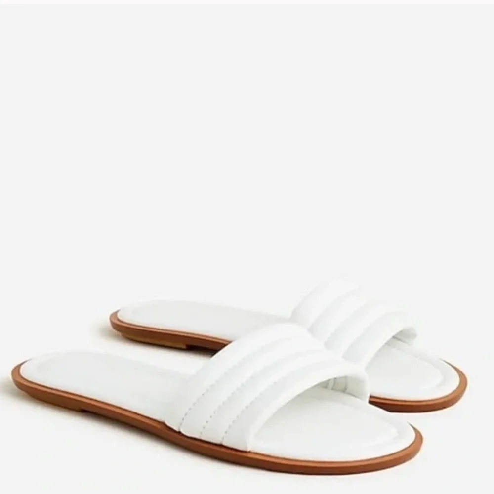 J Crew Sorrento padded slides in leather BH414